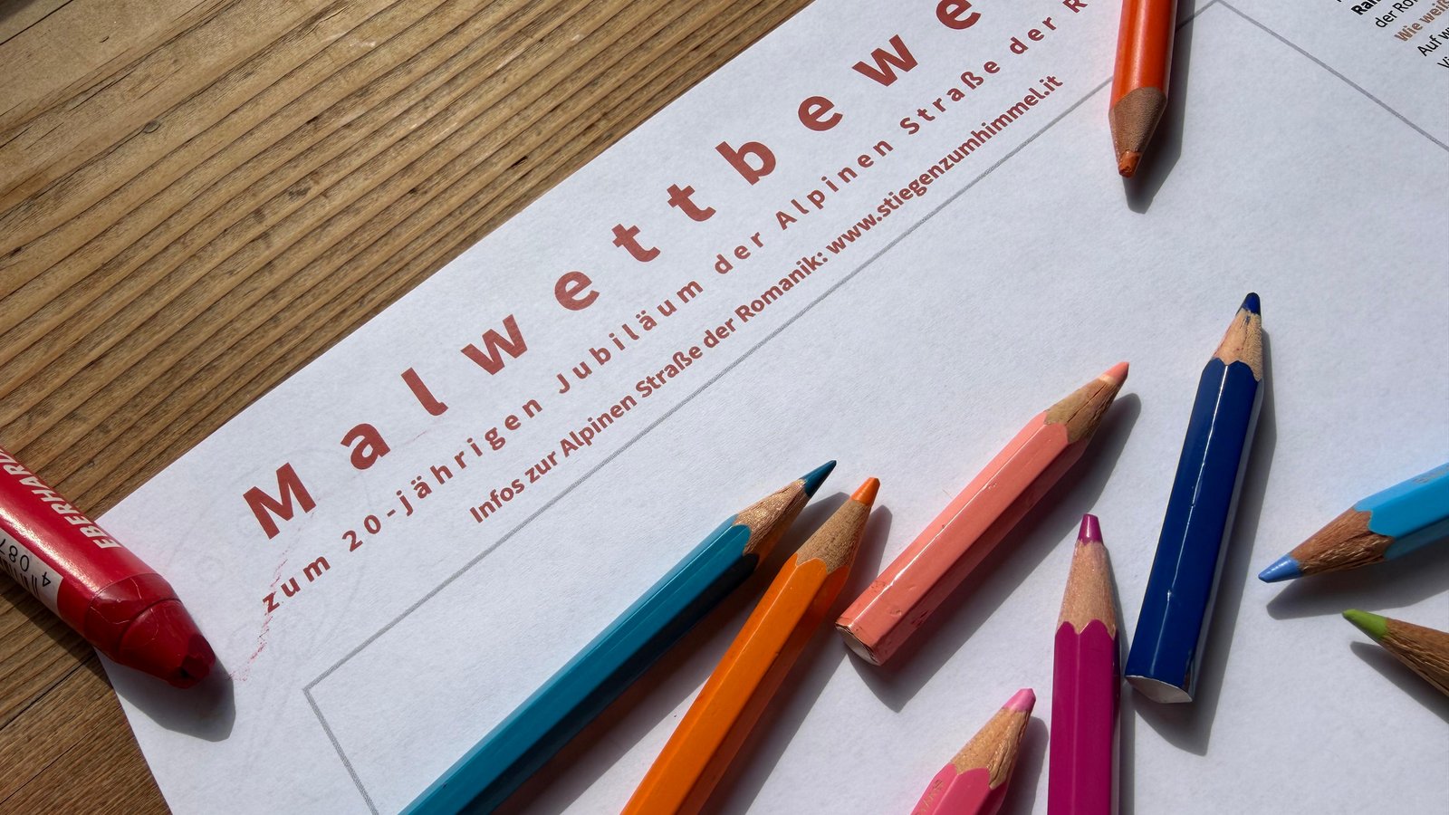 Malvorlage für den Malwettbewerb von 1. April bis 16. Oktober 2026