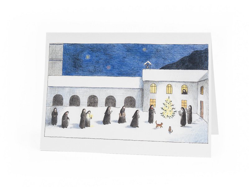 Doppelkarte von Sr. Pia Willi "Klosterweihnacht"