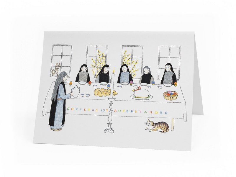 Doppelkarte von Sr. Pia Willi "Ostern"