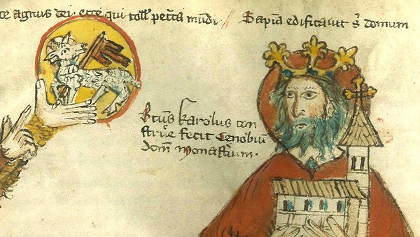 Carlo Magno con il modello del monastero