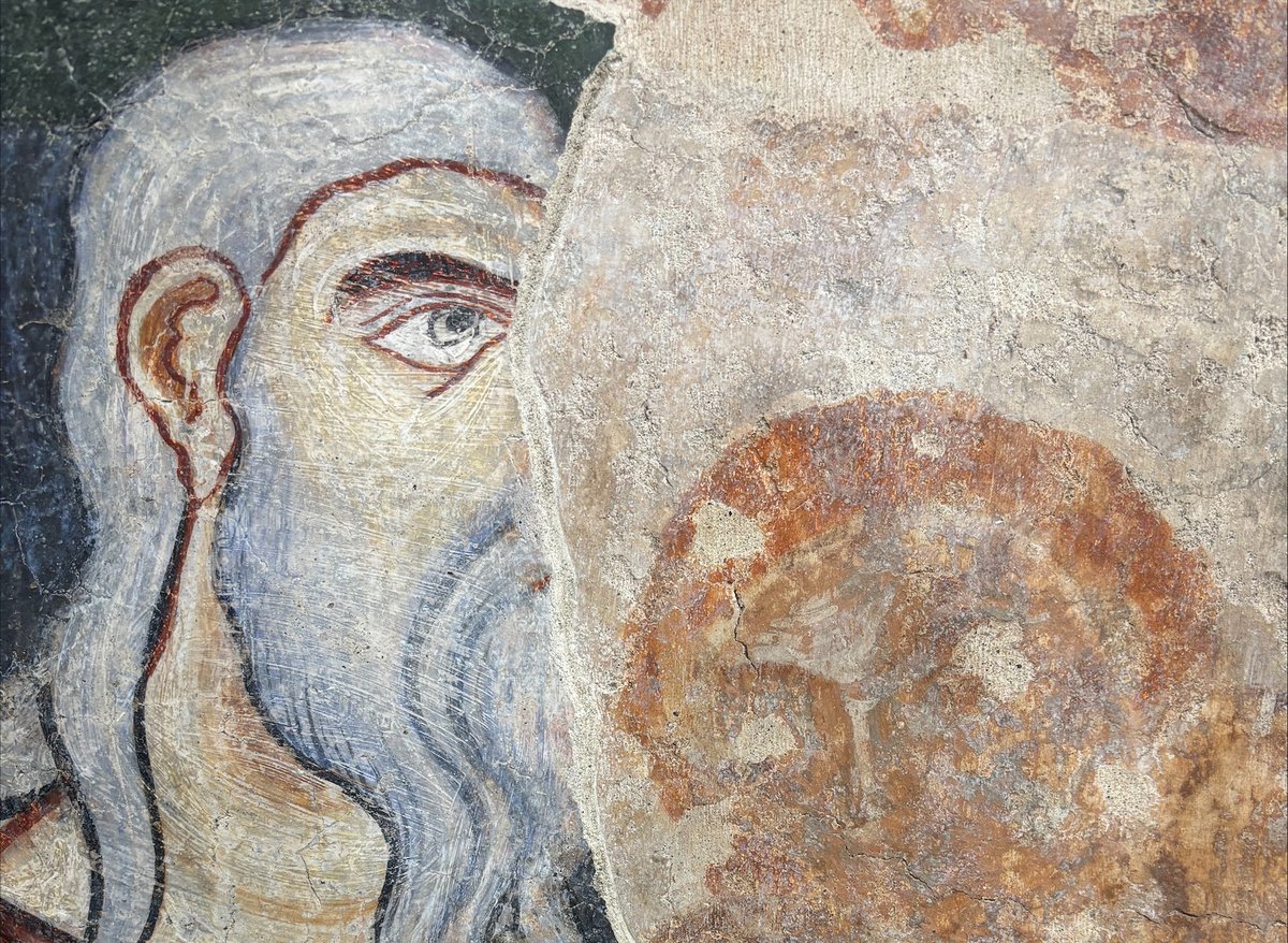 Schichten der Wandmalerei in der Klosterkirche